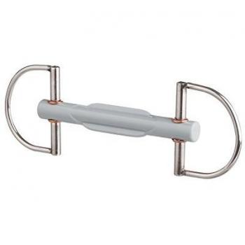 Beris D-gebiss Schmetterlingsstange Soft - Filete para caballo, color gris, talla DE: 130mm