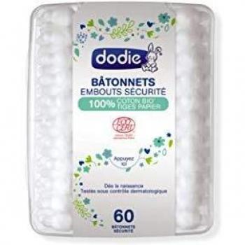 Bastoncillos de Seguridad para Bebé 100% Algodón Orgánico - 60 Unidades