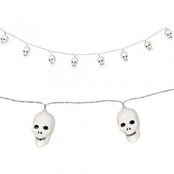 FIESTAS GUIRCA Guirnalda LED 10 Calaveras Pilas 165 CMS.