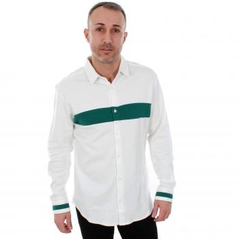 JACK & JONES Camisa Hombre S Blanco 12145457 JCOROME Shirt LS Plain Cloud Dancer Slim FIT