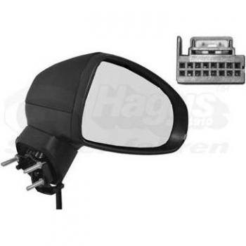 Espejo retrovisor VAN WEZEL 0301806 con características de ajuste manual, diseño aerodinámico, vidrio convexo para mayor visibilidad y acabado en negro