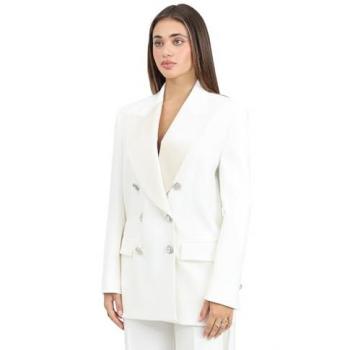 PINKO Women's White Double-Breasted Blazer Size 42