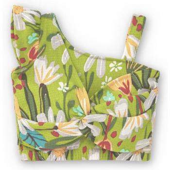 Camiseta de niña estampada con flores y mangas originales 2-3 años