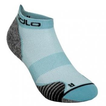 Calcetines Odlo Ceramicool Low Multicolor, Cortos, para Correr, Unisex Adulto, Color Gris Azulado y Azul Claro, Talla 36-38
