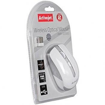 RATON OPTICO ACTIVEJET WIRELESS AMY-320WS BLA/GRIS USB/1600DPI/6 BOTONES AMY-320WS