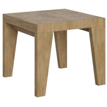Mesa extensible Naxy 90x90/246 cm de roble natural para 4 a 10 personas