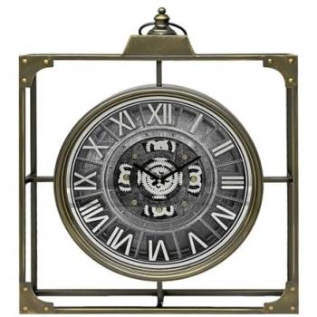 Reloj de Pared con Movimiento y Marco de Metal Cuadrado 79cm Paul
