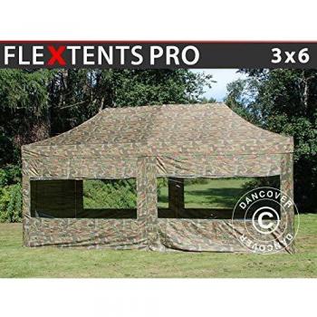 Carpa Plegable Rápida FleXtents PRO 3x6m Camuflaje con 6 Lados Impermeables