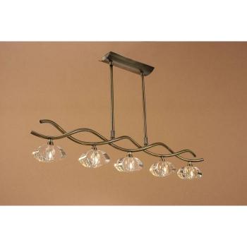 Lámpara colgante Alfa 5 Bulbs G9, latón envejecido