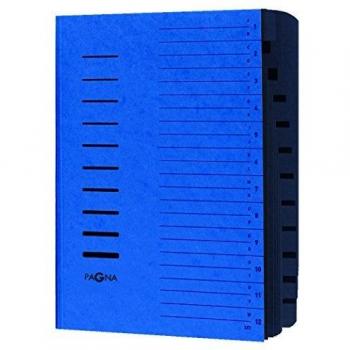 Carpeta Archivadora PAGNA A4, 12 Compartimentos, Cartón, Azul