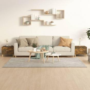 Mesa de centro 2 piezas de roble ahumado 50x50x40 cm madera multicapa
