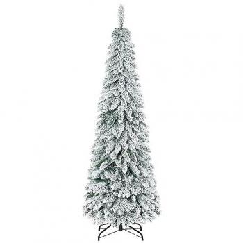 HOMCOM Árbol de Navidad Artificial Nevado 180 cm con 523 Ramas, Soporte de Acero Plegable, Decoración para Hogar y Fiestas, Color Verde