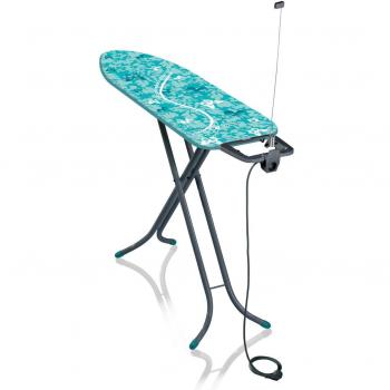 Leifheit Tabla de planchar plegable Air Board Compact M para planchas de vapor Edición limitada gris lagoon, mesa de planchar ultraligera, tabla de planchado en menos tiempo