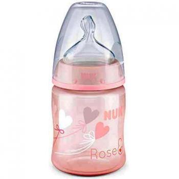 NUK First Choice - Biberón y pezón T1 M, 150 ml, rosa