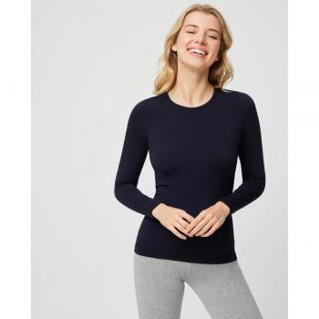 Camiseta térmica de mujer de manga larga y cuello redondo
