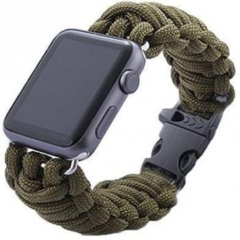 Apple Watch banda, liqi Verde Cuerda Flint outdooring Sport Correa de Trasmisión de repuesto Classic Muñequera para Apple Watch & Sport & Edition Versión, color verde
