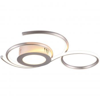 Plafón LED Jive, 50cm, níquel - Lámpara de Techo/Pared moderna regulable para sala de estar