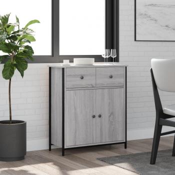 Aparador de madera de ingeniería 70x30x80 cm, mueble de almacenaje de salón, buffet para salón, armario auxiliar, armario de almacenamiento en color gris Sonoma