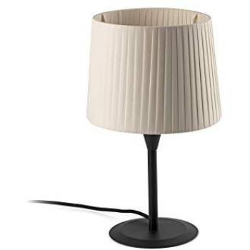 Lámpara de mesa Samba mini negra/tela beige 36 cm E27