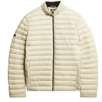 Chaqueta Puffer Ligera Corto Beige Hombre XL Sostenible
