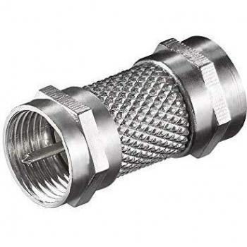 Adaptador F Macho a F Macho de Zinc, Conector para Antena, Compatible con Cables Coaxiales RG59 y RG6
