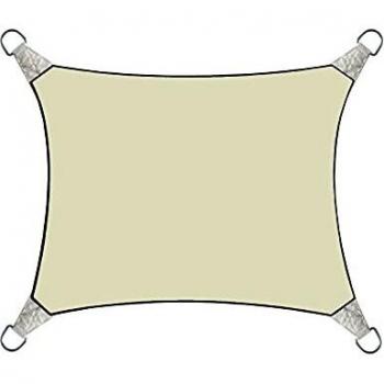 Vela de sombra rectangular 4 x 3 m color blanco crema