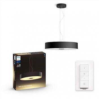 Lámpara Colgante Inteligente Philips Hue Fair, LED 39W, Luz Blanca Regulable, Compatible con Alexa y Google Home, Color Negro