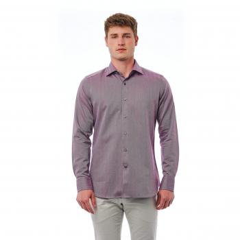 Bagutta Burgundy Cotton Shirt - XL Slim Fit