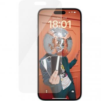 Protector de Pantalla PanzerGlass para iPhone 15 Plus | Ajuste Clásico, Resistente a Arañazos y Golpes, Aplicación en Seco, Transparente