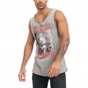 trueprodigy Casual Hombre Marca Camiseta De Tirantes con impresión Estampada Ropa Retro Vintage Rock Vestir Moda Cuello Redondo Sin Manga Slim Fit Designer Tank Top, Colores:Darkgrey, Tamaño:M