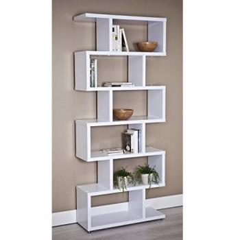 Estantería Zig Zag Florida 6380 Blanco de 7 niveles con diseño decorativo - Estanteria Librería Topkit