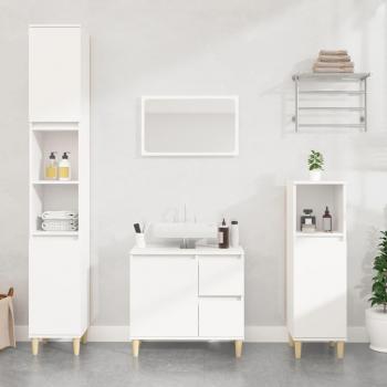 Mueble de baño blanco 30x30x190 cm madera multicapa Vidaxl