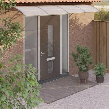 vidaXL Door Canopy Grey and Transparent 350x75 cm Polycarbonate