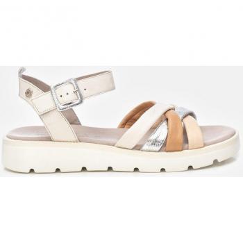Sandalias planas de piel Carmela para mujer - Blanco roto