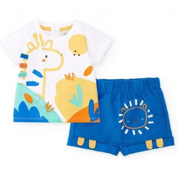 Conjunto de bebé niño Tuc Tuc Animal Life - camiseta de manga corta y bermuda con cintura elástica