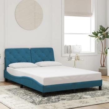 Cabecero de cama de terciopelo azul 120x200 cm con estructura, Vidaxl