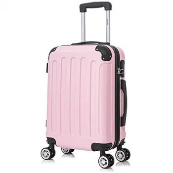 Raykong Maleta Cabina ABS 55x40x20cm 40L - Trolley pequeña Equipaje de mano - 4 Ruedas Dobles Giratorias 360º - Disponible en Negro, Azul, Rosa Dorado, Plate