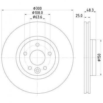 Disco de freno ventilado HELLA 8DD 355 119-511 para VOLVO V40