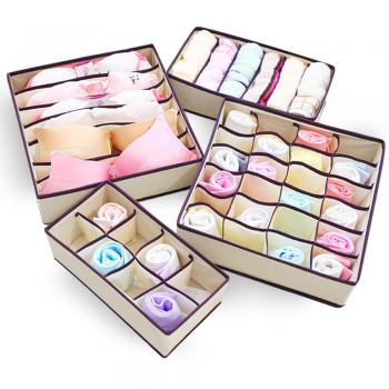 Cajas Plegables Organizadores de Cajones para Almacenamiento y Organización de Ropa Interior, Bufandas, Pañuelos, Calcetines,Juego de 4