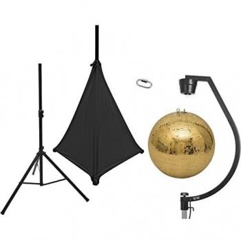 EuroLite - Juego de balón de espejo, 50 cm, color dorado con soporte y funda tripod negra