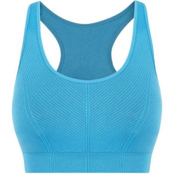 Top de yoga sin costuras de sujeción alta para mujer en color azul zen
