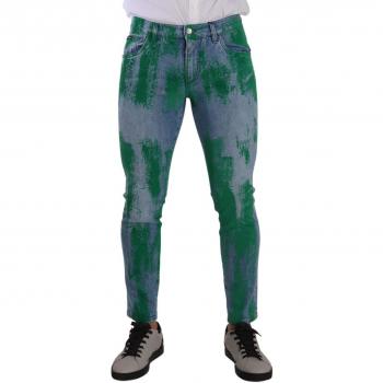 Dolce & Gabbana Blue Green Dye Cotton Skinny Denim Jeans - IT48 | M