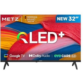 Televisor METZ QLED 32 Smart TV HD Google TV - HDR10, Dolby Audio, Bluetooth 5.1, Eyecare 3.0, marco sin bordes