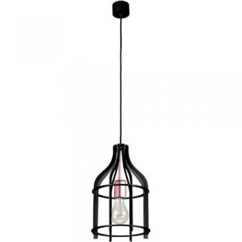 Lámpara de Suspensión Riana, Metal Negro y Cobre, 20,5x6x110 cm