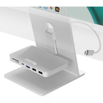 Plugable 6-in-1 USB-C Docking Station Hub for iMac 24 (2021, 2023, and 2024) with 10Gbps USB-C, USB 3.0, Dual USB 2