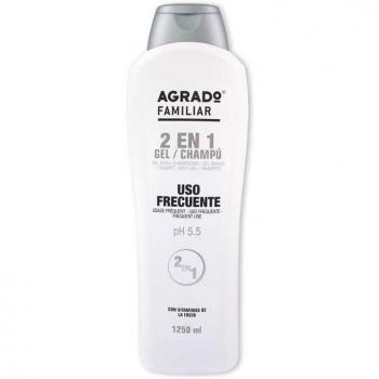 Agrado Gel de Baño y Champú 2 en 1 Uso Frecuente Familiar 1250 ml