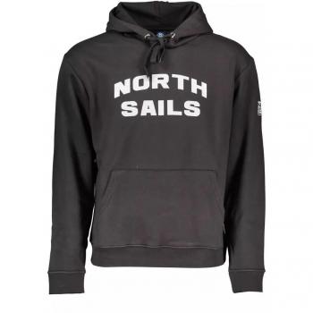 North Sails Black Hooded Cotton Sweater - M
