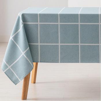 Mantel antimanchas jacquard frame agua marina