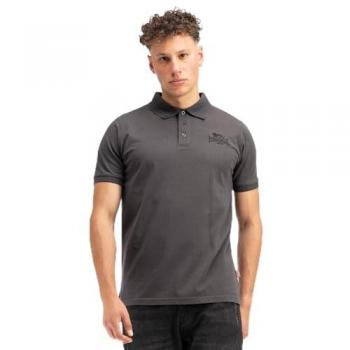 Lonsdale Lambston Men's Regular Fit Short Sleeve Polo Shirt in Grey/Anthracite