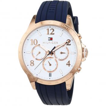 Reloj de Mujer Tommy Hilfiger DANI Cronógrafo con Correa de Silicona Azul, Mecanismo de Cuarzo y Diseño Multifuncional 1781645